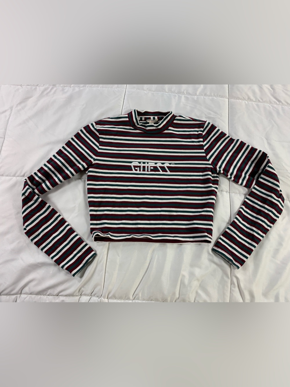 Pre loved GUESS long sleeve crop top womens size M